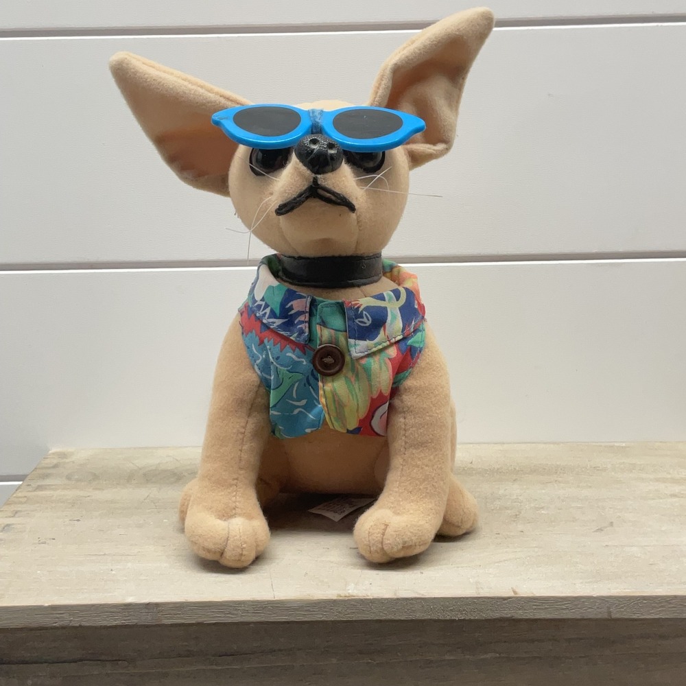 Vintage 1998 House of Lloyd Casanova Chihuahua Plush Dog Hawaiian Shirt 180456